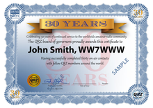 Load image into Gallery viewer, Award Certificate - 30 Years of QRZ