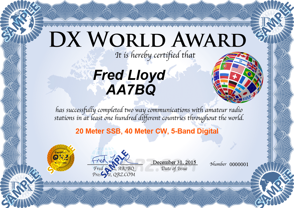 Award Certificate - DX100