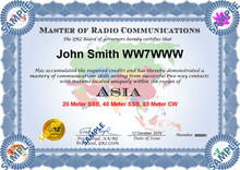 Load image into Gallery viewer, Award Certificate - Master of Radio Communications Asia