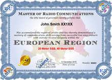 Load image into Gallery viewer, Award Certificate - Master of Radio Communications Europe
