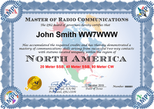 Load image into Gallery viewer, Award Certificate - Master of Radio Communications North America