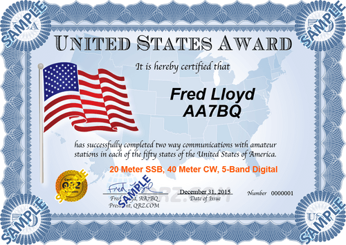 Award Certificate - United States Award